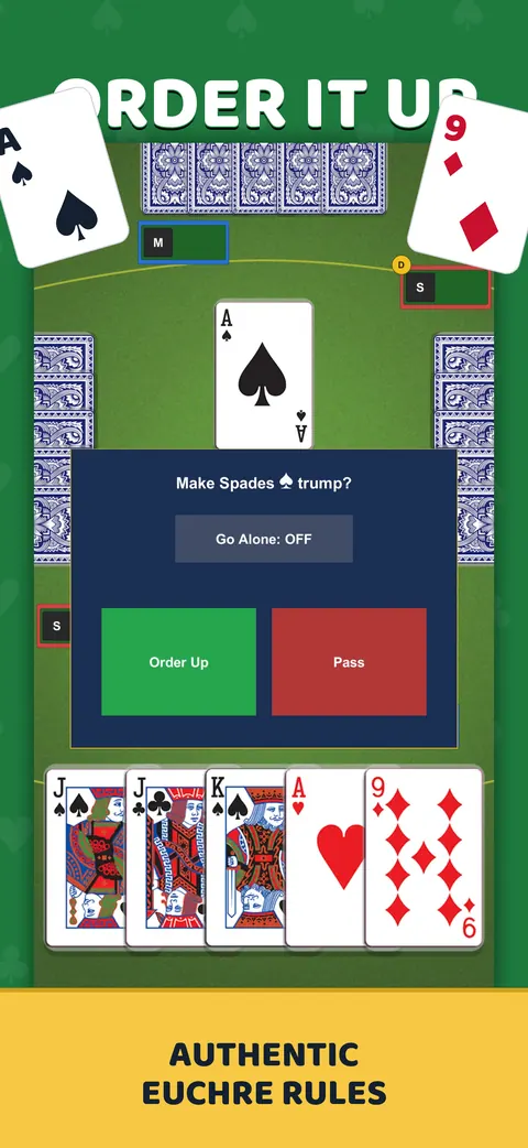 Order up — authentic Euchre bidding and trump